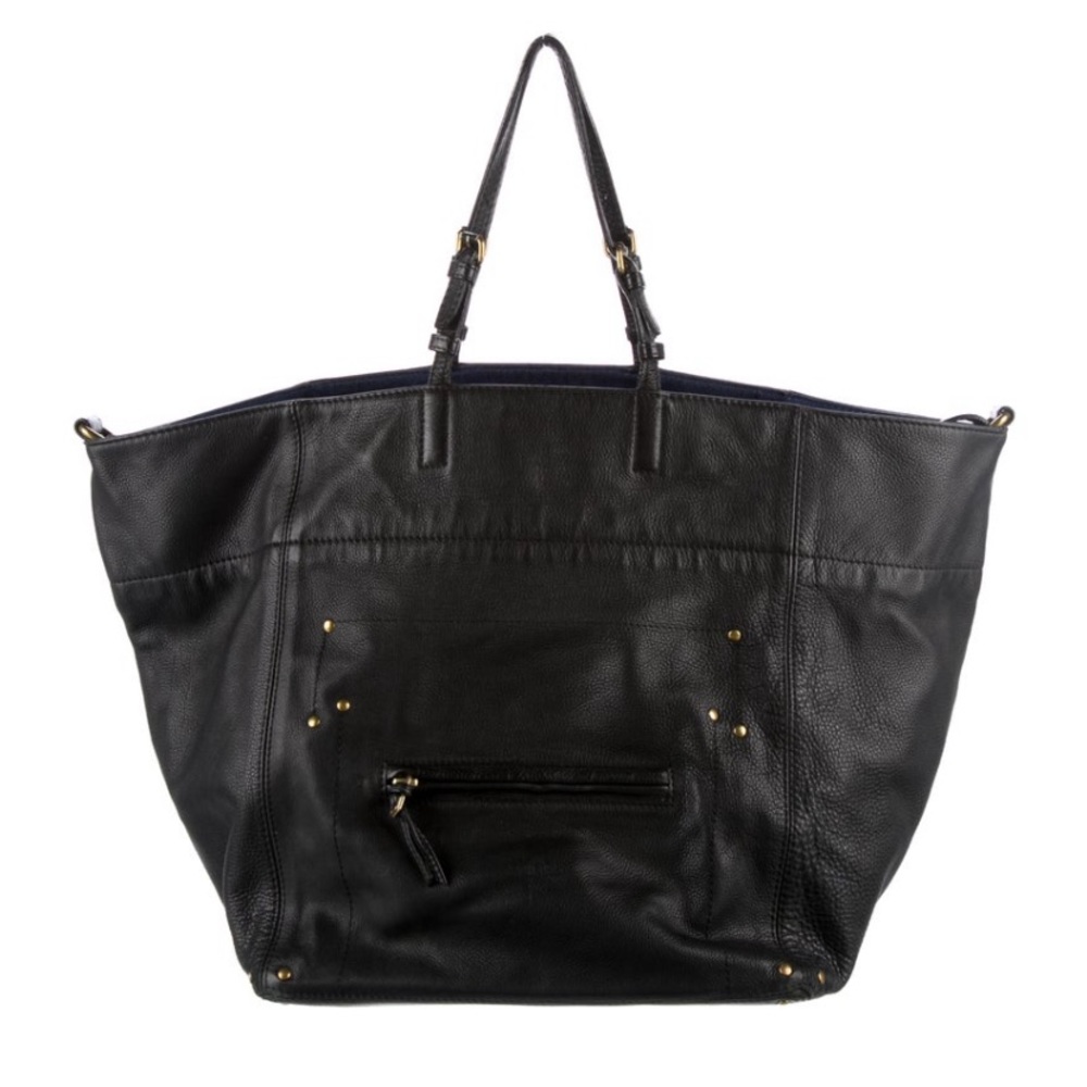 Jerome Dreyfuss Black Leather Tote with Gold Hardware